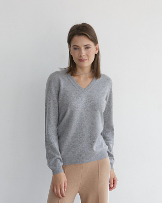 Пуловер кашемировый 7-16-008 серый