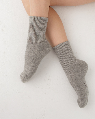 Теплые носки из монгольской шерсти серые
